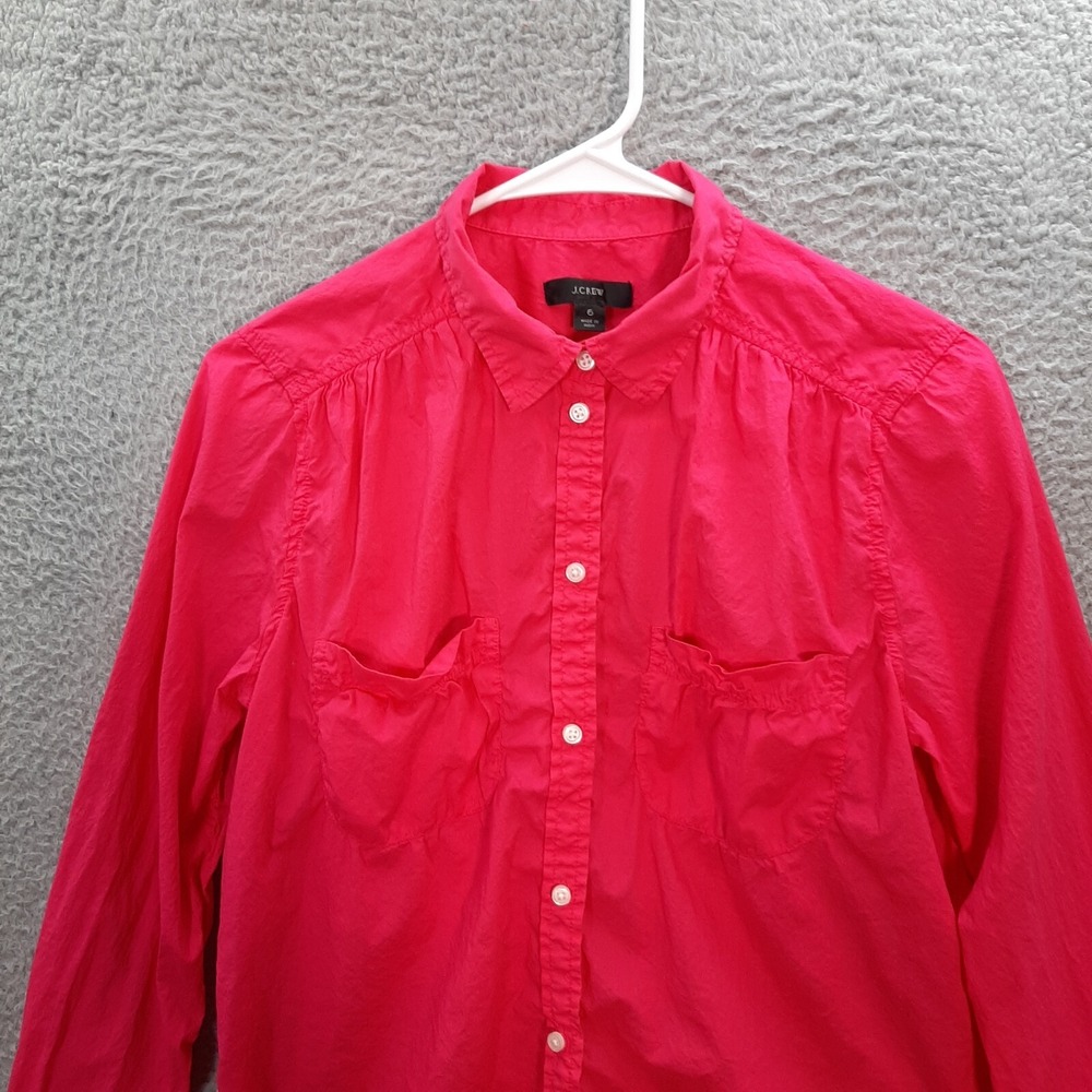 J Crew Shirt Womens 6 Pink Long Sleeve Top Preppy Careerwear Workwear Casual - Picture 9 of 13
